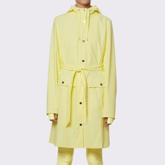Rains Waterproof Jacket Curve W Trench Coat Straw Yellow - Picture 1 of 5